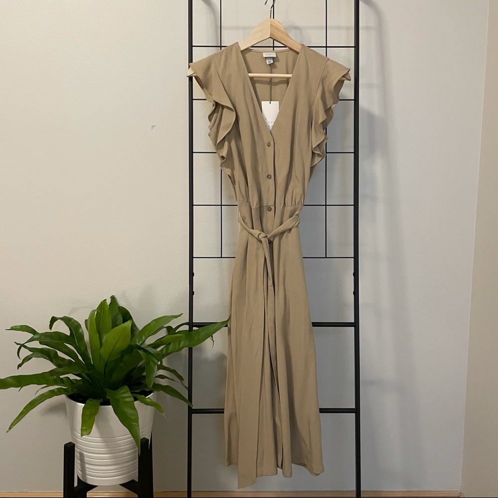 Khaki Day Dress with pockets